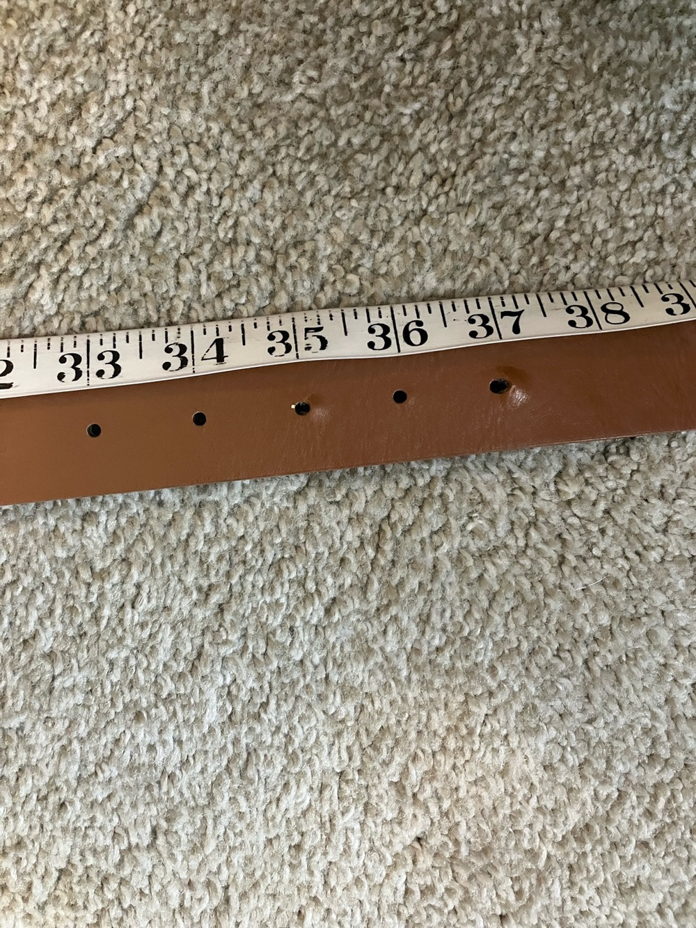 Double Ring Tan Waist Belt with Gold Buckle - Picture 4 of 5